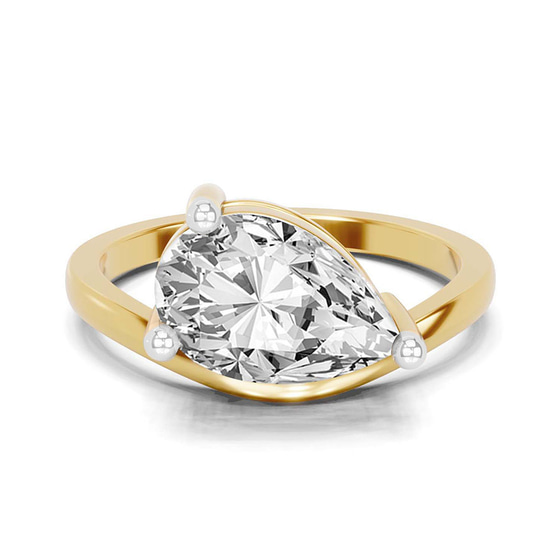 Crest Four Prong Solitaire Lab Diamond Ring front view