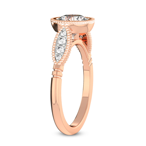 Everly Vintage Bezel Lab Diamond Ring left view