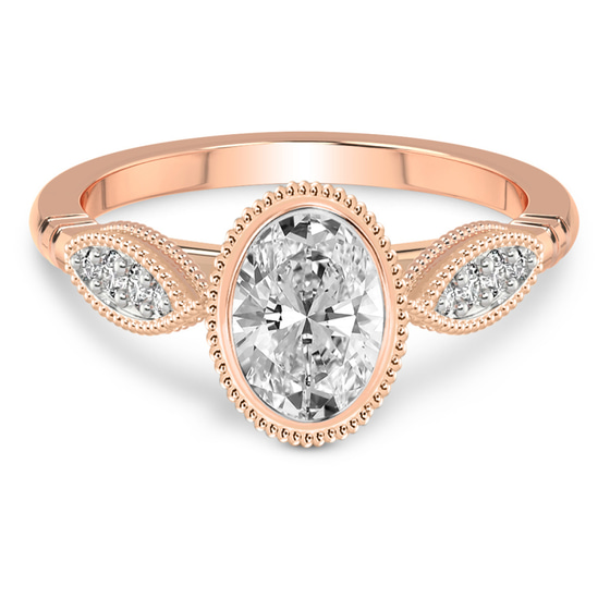 Everly Vintage Bezel Lab Diamond Ring front view