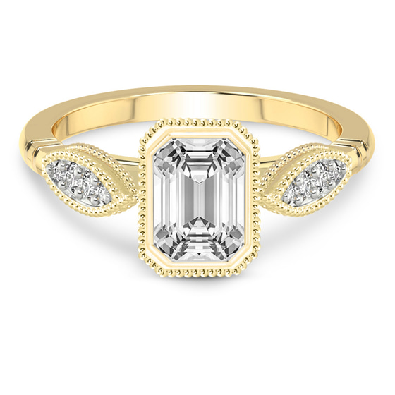 Everly Vintage Bezel Lab Diamond Ring front view