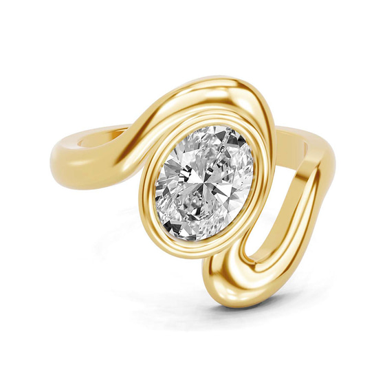 Vera Bezel Crest Lab Diamond Ring front view