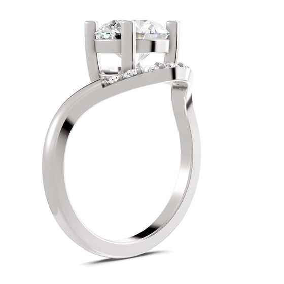 Curved Crest Lab Diamond Ring top view