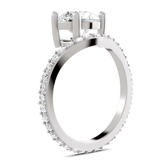 Pave Crest Lab Diamond Ring top view