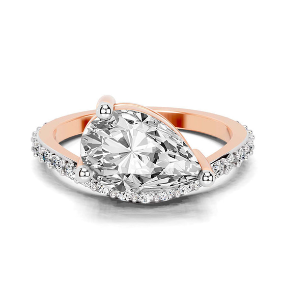 Pave Crest Lab Diamond Ring front view