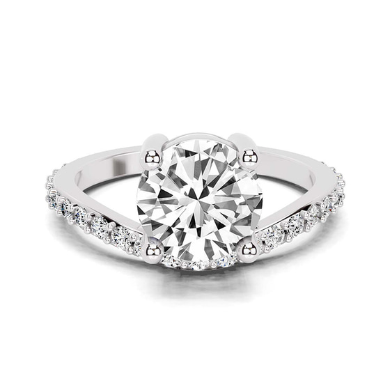 Pave Crest Lab Diamond Ring front view