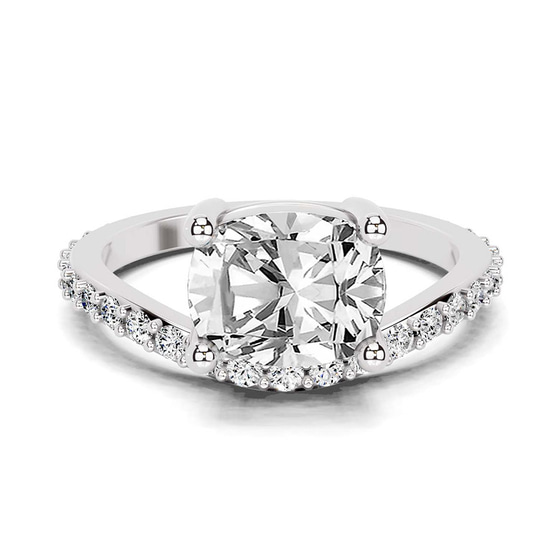 Pave Crest Lab Diamond Ring front view