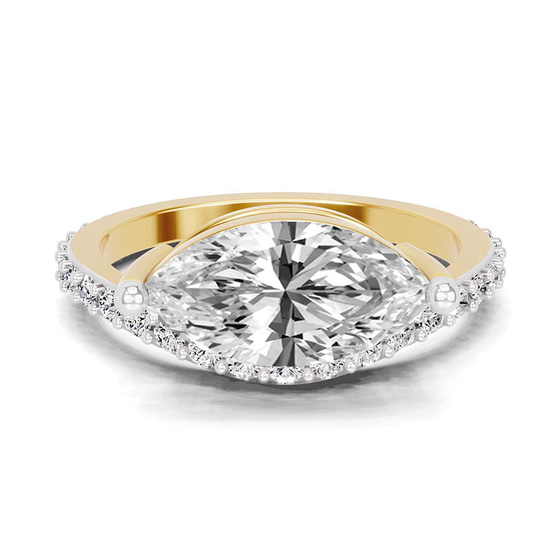 Pave Crest Lab Diamond Ring front view