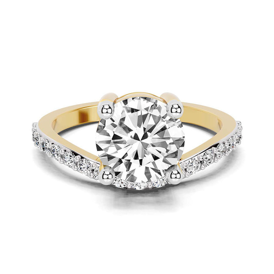 Half Pave Crest Lab Diamond Ring front view