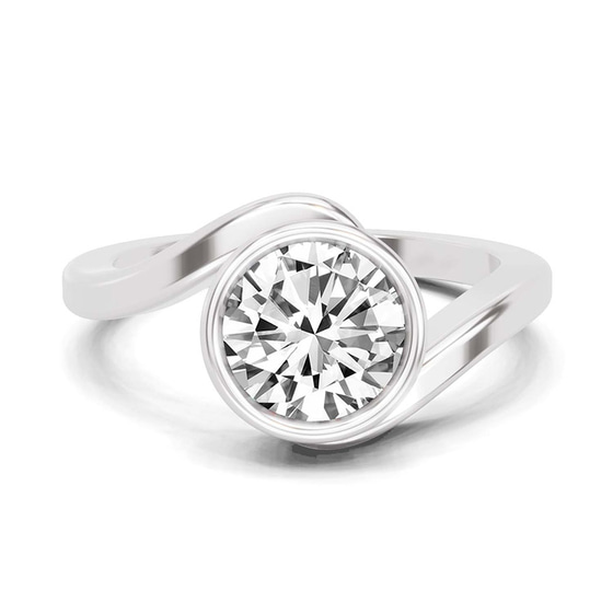 Ava Crest Lab Diamond Ring front view