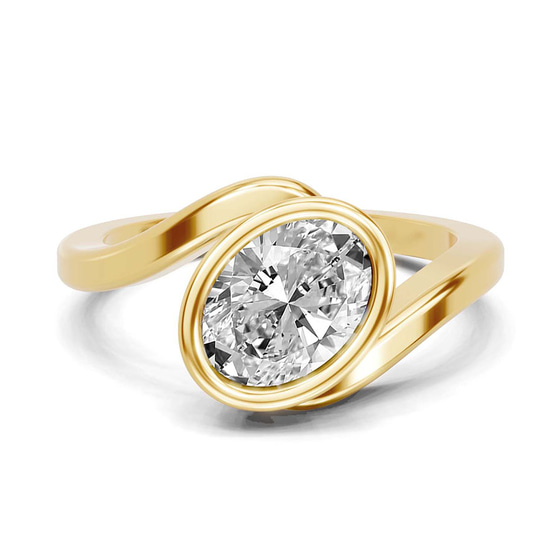 Ava Crest Lab Diamond Ring front view