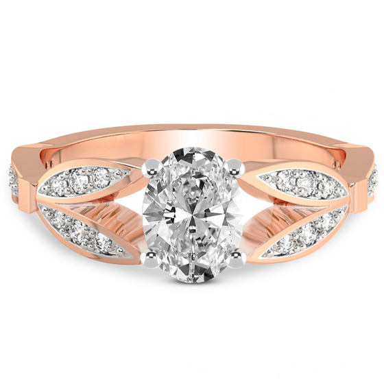 Nova Split Shank Vintage Lab Diamond Ring front view