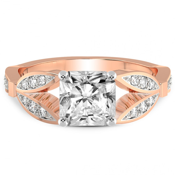 Nova Split Shank Vintage Lab Diamond Ring front view