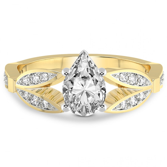 Nova Split Shank Vintage Lab Diamond Ring front view