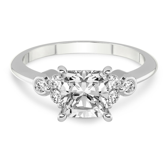 Amore Side Stone Lab Diamond Ring front view
