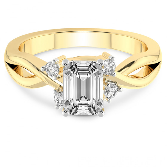 Twisted Blossom Lab Diamond Ring front view