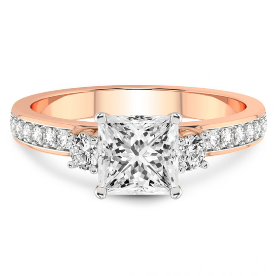 Trilogy Three Stone Lab Diamond Ring front view