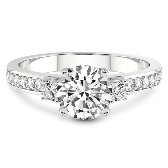 Trilogy Three Stone Lab Diamond Ring front view