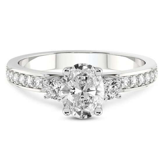 Trilogy Three Stone Lab Diamond Ring front view