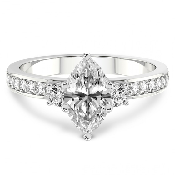 Trilogy Three Stone Lab Diamond Ring front view