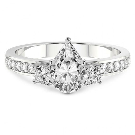 Trilogy Three Stone Lab Diamond Ring front view