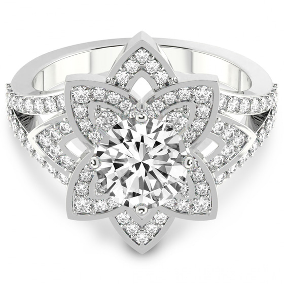 Indigo Vintage Lab Diamond Ring front view