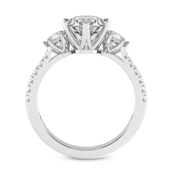 Tiara Three stone Lab Diamond Ring