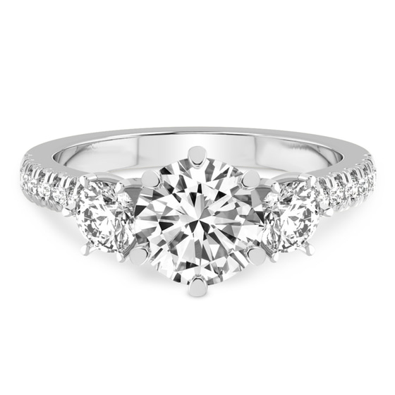 Tiara Three stone Lab Diamond Ring