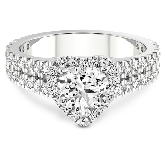 Luna Split Shank Halo Lab Diamond Ring