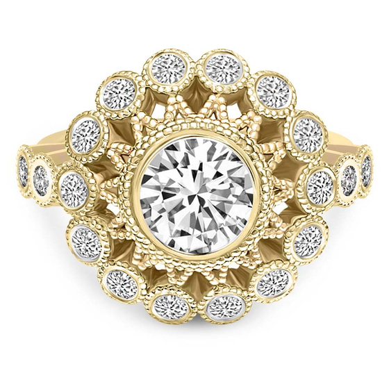Bloom Vintage Halo Lab Diamond Ring front view