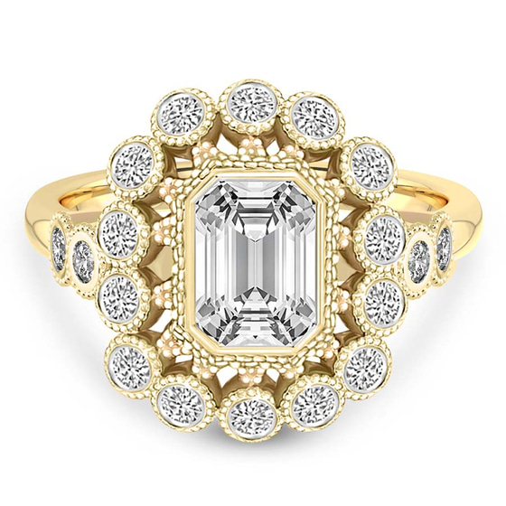 Bloom Vintage Halo Lab Diamond Ring front view