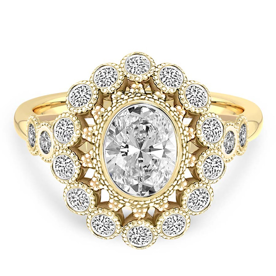 Bloom Vintage Halo Lab Diamond Ring front view