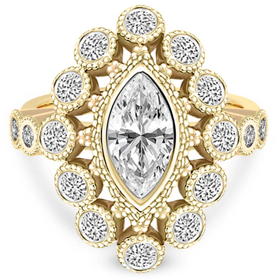 Bloom Vintage Halo Lab Diamond Ring front view