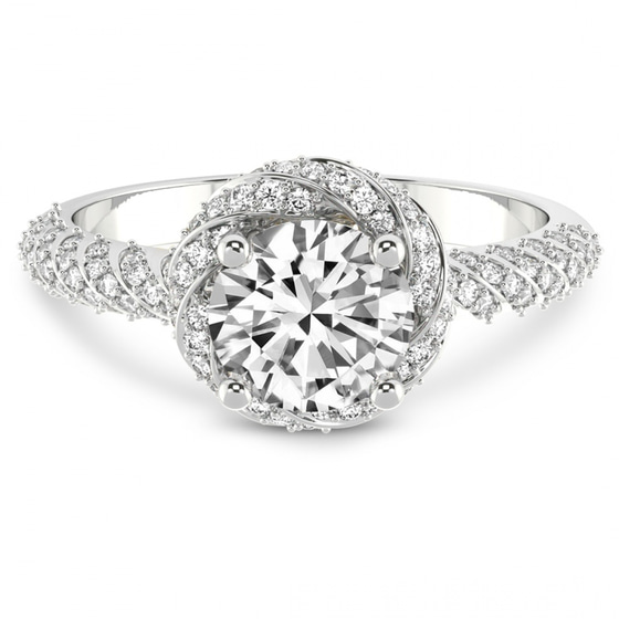Entwined Love Halo Lab Diamond Ring front view