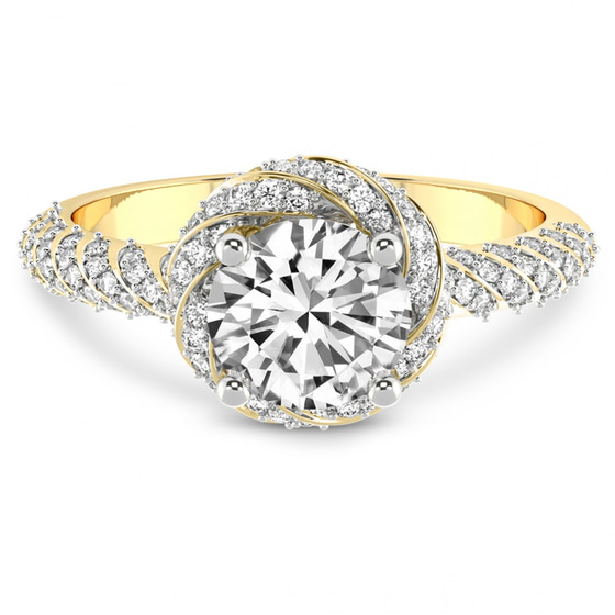 Entwined Love Halo Lab Diamond Ring front view