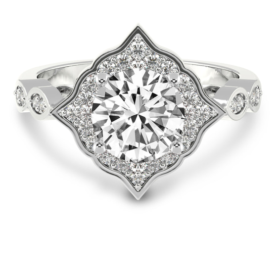 Melody Vintage Halo Lab Diamond Ring front view