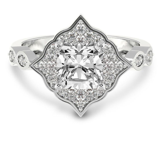 Melody Vintage Halo Lab Diamond Ring front view