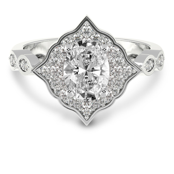 Melody Vintage Halo Lab Diamond Ring front view