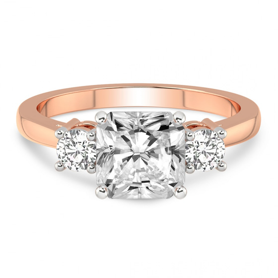 Meghan Markle Three stone Lab Diamond Ring front view