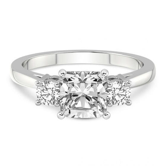 Meghan Markle Three stone Lab Diamond Ring left view