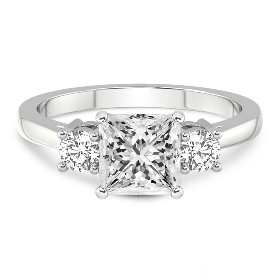 Intricacy Three stone Lab Diamond Ring