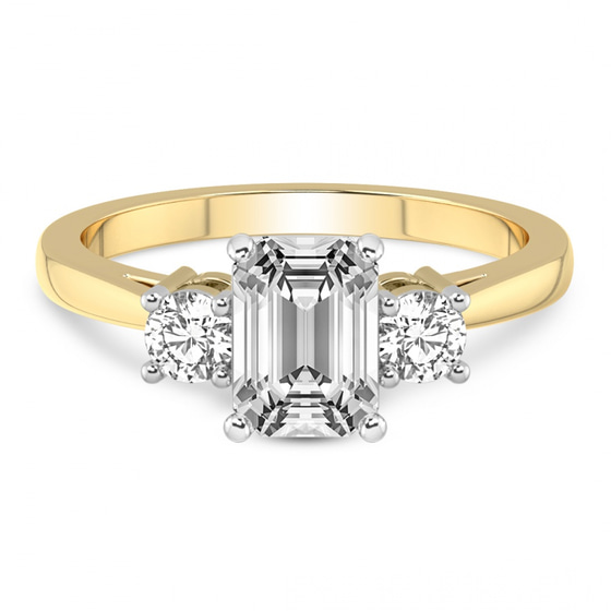 Intricacy Three stone Lab Diamond Ring