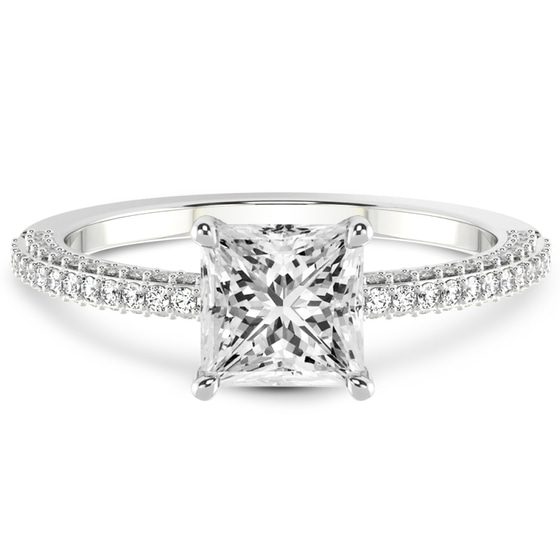 Grace Micro pavé Eternity Lab Diamond Ring front view