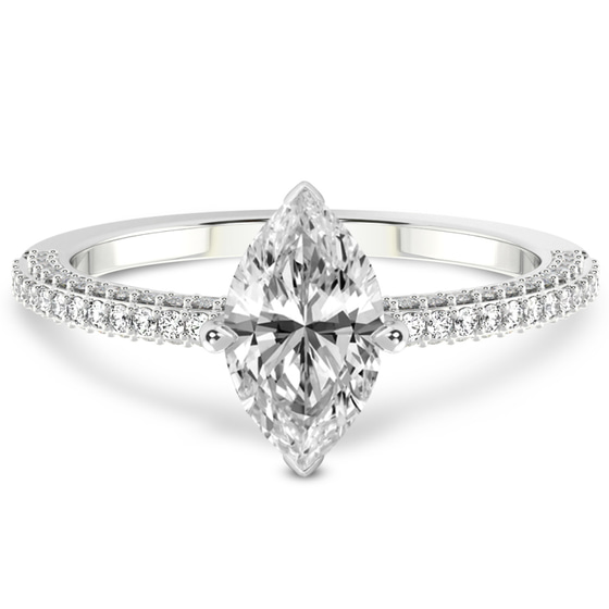 Grace Micro pavé Eternity Lab Diamond Ring front view