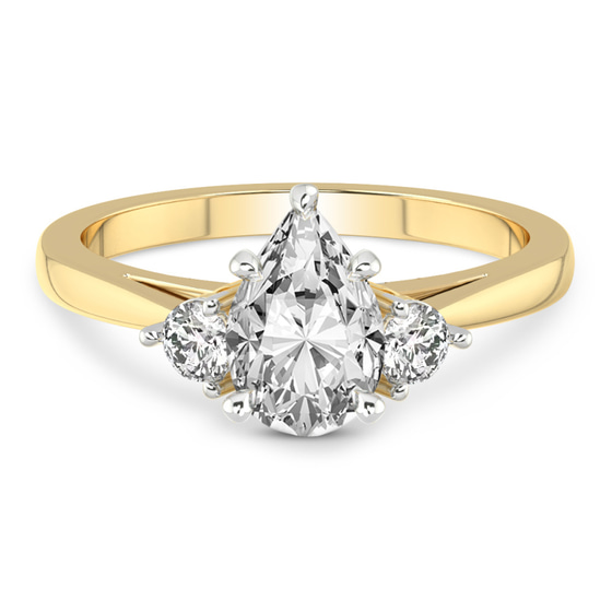 Synthia Three stone Lab Diamond Ring