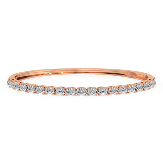 Oval Serenity Lab Diamond Openable Bangle Bracelet front view