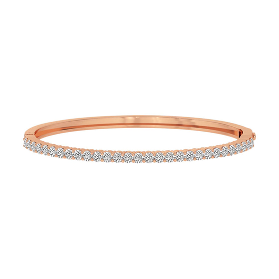 Round Embrace Lab Diamond Openable Bangle Bracelet front view