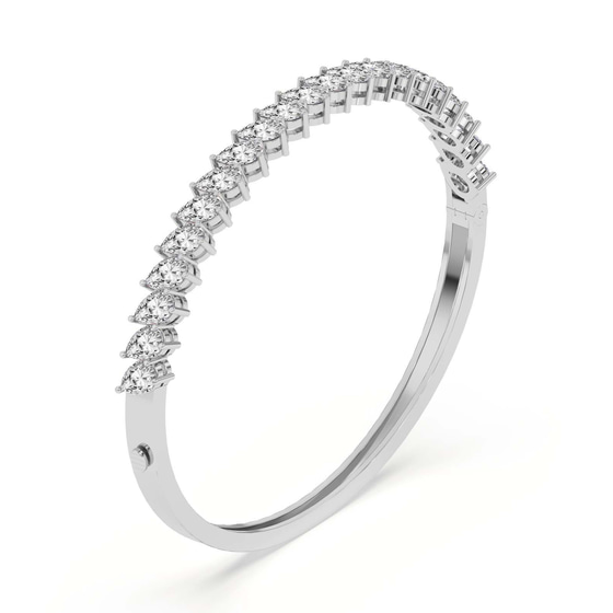 Pear Cascade Lab Diamond Openable Bangle Bracelet left view