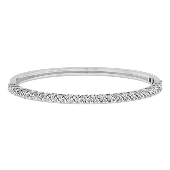 Tear of Light Marquise Lab Diamond Openable Bangle Bracelet front view