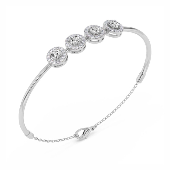 Eloise Halo Lab Diamond openable bracelet left view