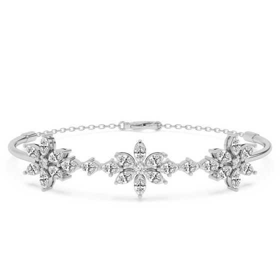 Flora Marquise Lab Diamond openable bracelet front view